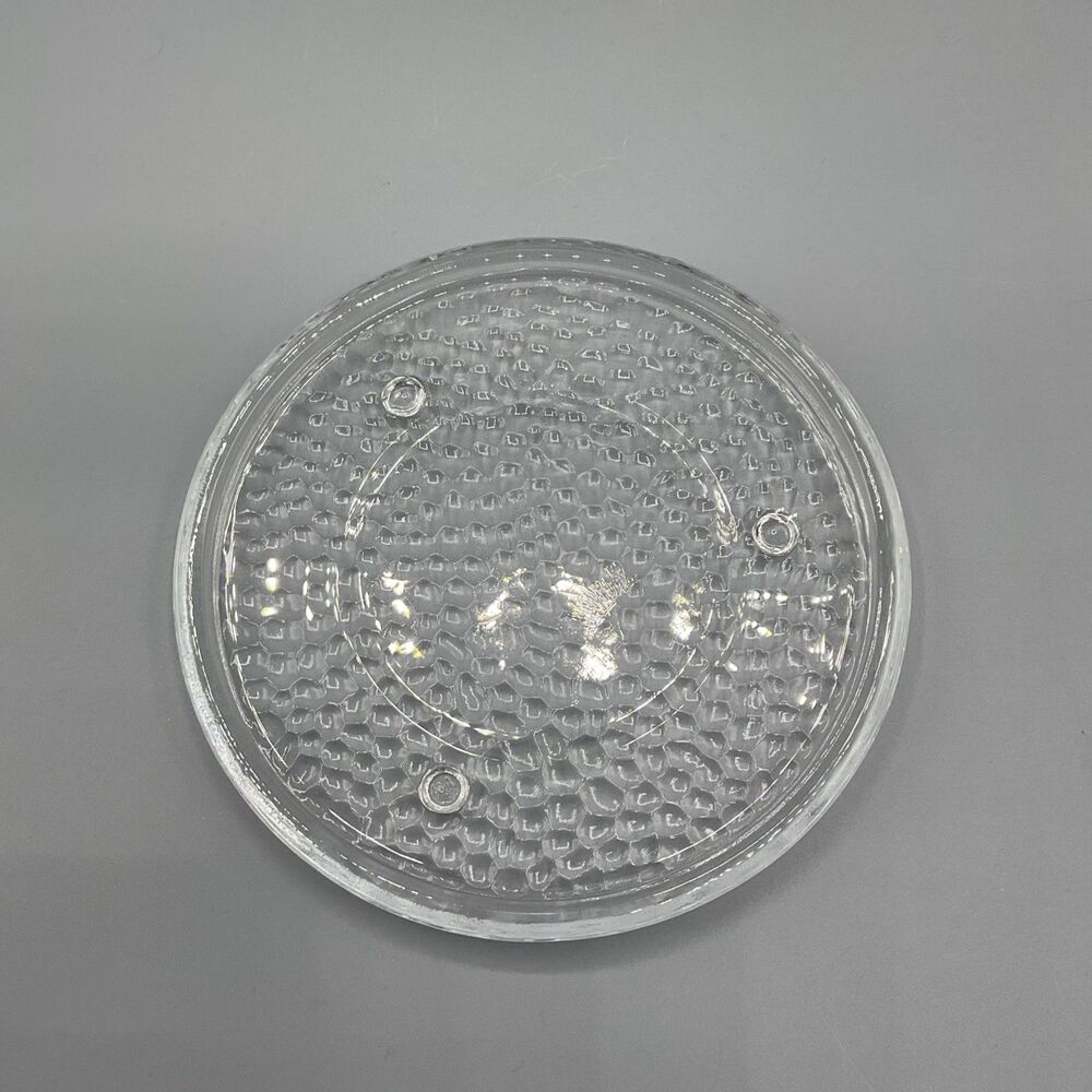 Candle 6"  Clear Textured Bubble Glass Candle Holder Jewelry  Footed Plate
